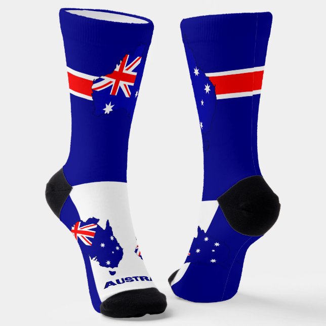 Australian Flag Patriotic, Sustainable Australia Socks (Angled)