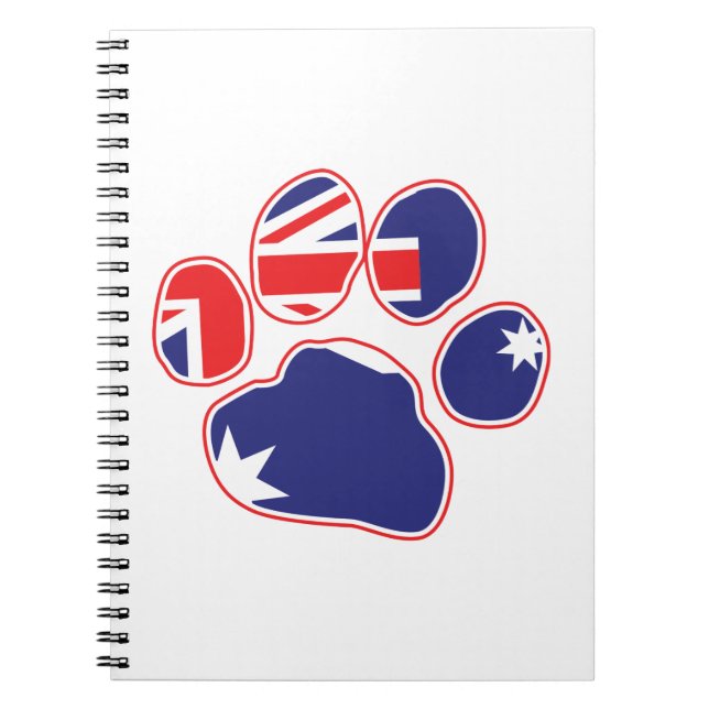 Australian Flag Paw Print Notebook (Front)