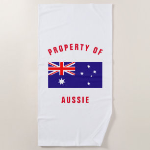Australian flag personalised beach towel