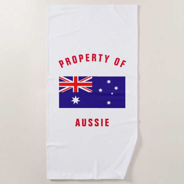 Australian flag personalised beach towel (Front)