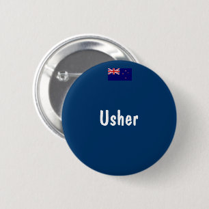 Australian Flag Usher 6 Cm Round Badge
