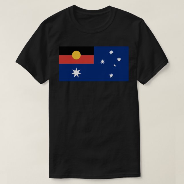 Australian Flag with Aboriginal Flag Classic T-Shi T-Shirt (Design Front)