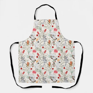 Australian Floral Pattern Koalas Possums Cockatoos Apron