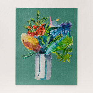 Australian flowers watercolour jigsaw puzzle