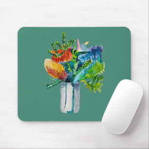 Australian flowers watercolour mouse mat