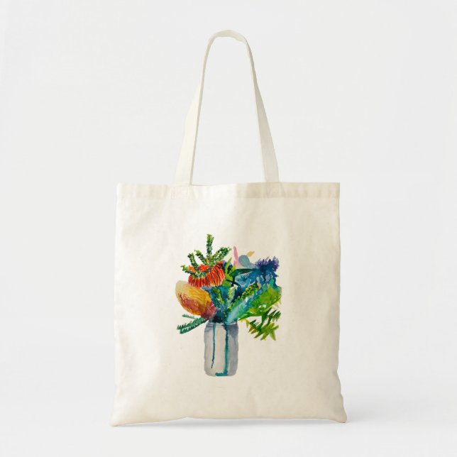 Australian flowers watercolour tote bag (Front)