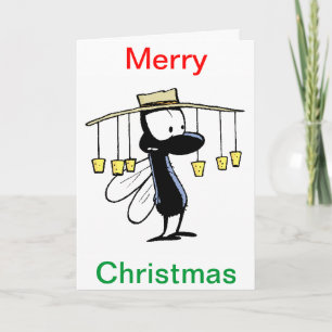Australian Fly Cartoon Merry Christmas Card
