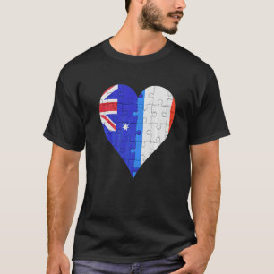 Australian French Flag Heart T-Shirt