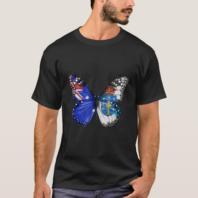 Australian Galician Flag Butterfly T-Shirt (Front)