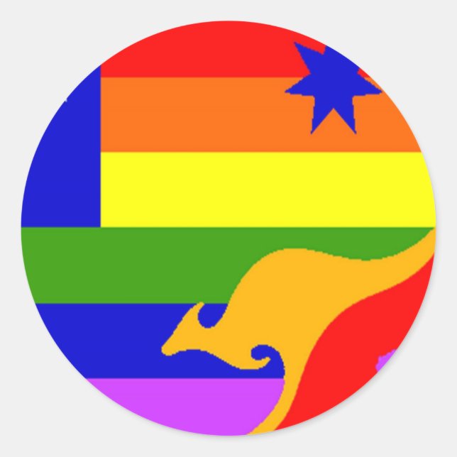 Australian Gay Pride Flag Classic Round Sticker (Front)
