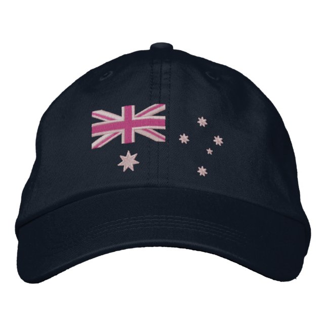 Australian Girly Flag Embroidery Embroidered Hat (Front)