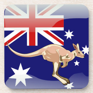 Australian glossy flag coaster