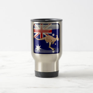 Australian glossy flag travel mug