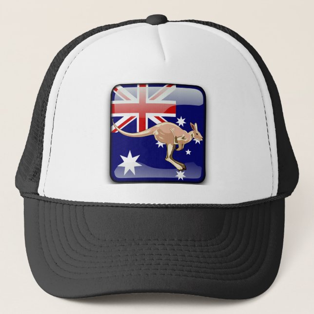 Australian glossy flag trucker hat (Front)