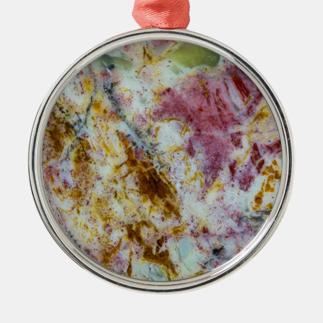 Australian Green Opalite Slab Metal Tree Decoration (Front)