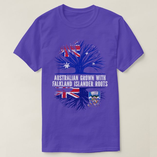 Australian Grown with Falkland Islander Roots Aust T-Shirt (Design Front)