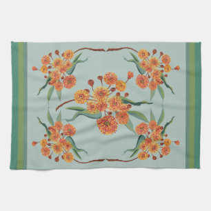 Australian gum tree blossoms tea towel