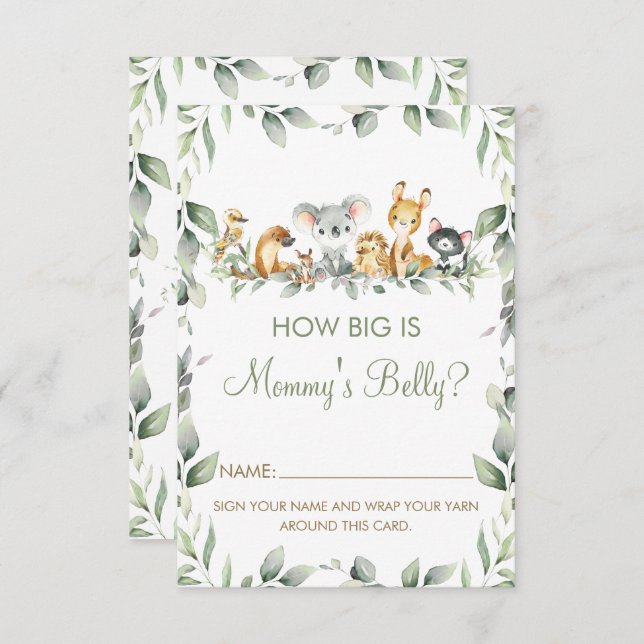 Australian How Big is Mummy's Belly Game Card (Front/Back)