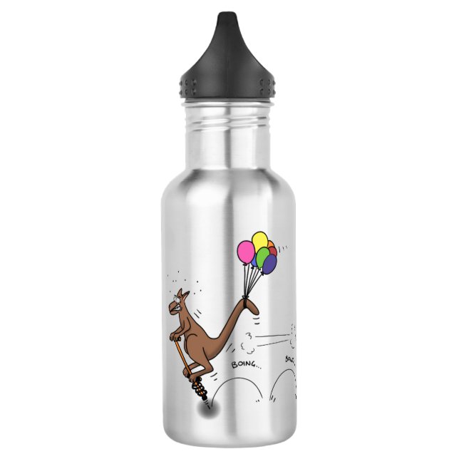 Australian humour kangaroo cartoon illustration 532 ml water bottle (Left)