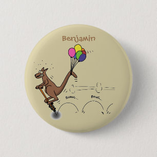 Australian humour kangaroo cartoon illustration 6 cm round badge