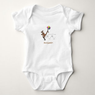 Australian humour kangaroo cartoon illustration baby bodysuit