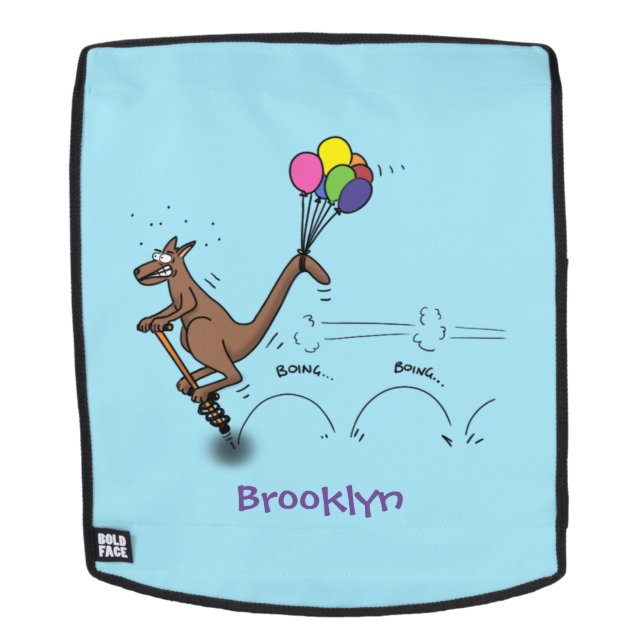 Australian humour kangaroo cartoon illustration backpack (Removable Face)