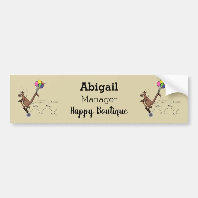 Australian humour kangaroo cartoon illustration bumper sticker (Front)