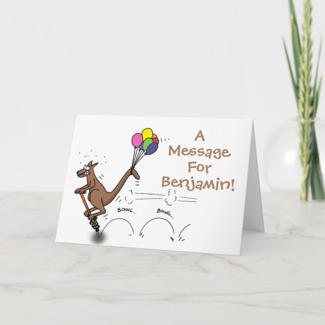 Australian humour kangaroo cartoon illustration card (Front)