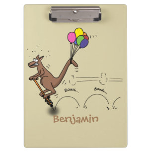Australian humour kangaroo cartoon illustration  clipboard