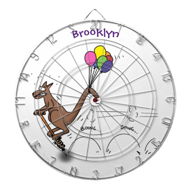 Australian humour kangaroo cartoon illustration dartboard (Front)