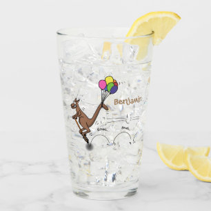 Australian humour kangaroo cartoon illustration glass