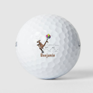 Australian humour kangaroo cartoon illustration golf balls