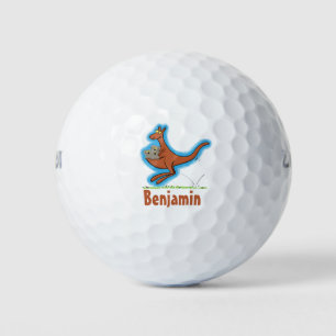 Australian humour kangaroo cartoon illustration golf balls