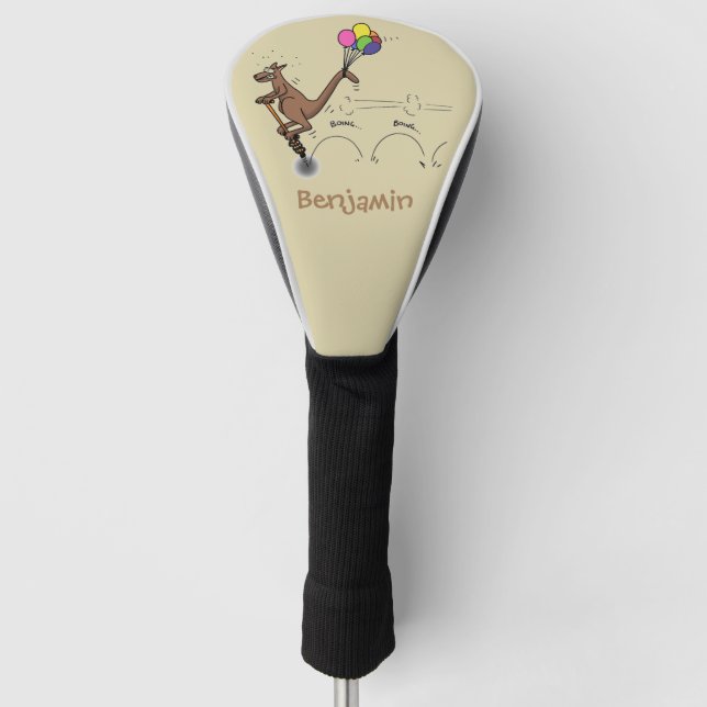 Australian humour kangaroo cartoon illustration golf head cover (Front)