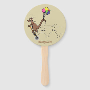 Australian humour kangaroo cartoon illustration hand fan