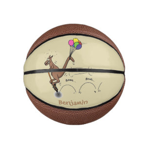 Australian humour kangaroo cartoon illustration mini basketball