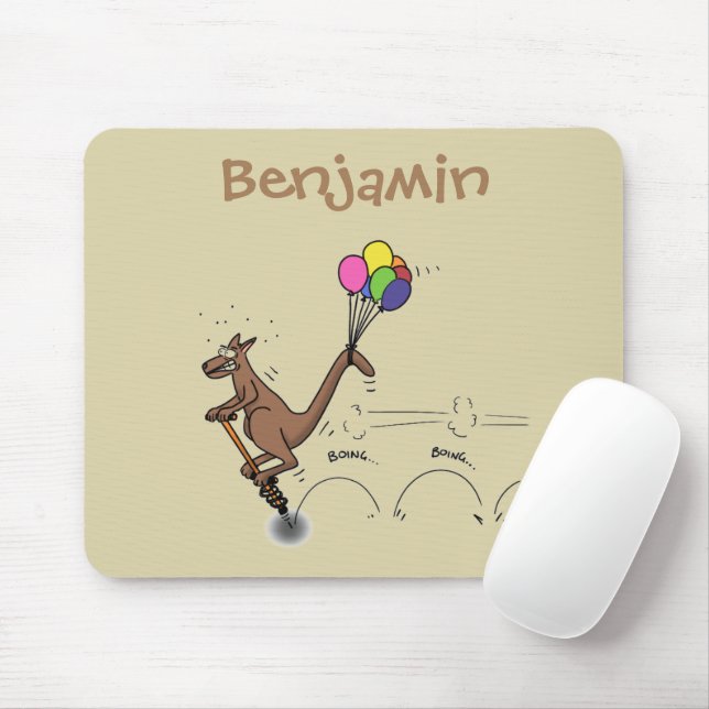 Australian humour kangaroo cartoon illustration mouse mat (With Mouse)