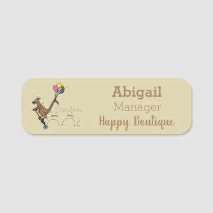 Australian humour kangaroo cartoon illustration name tag