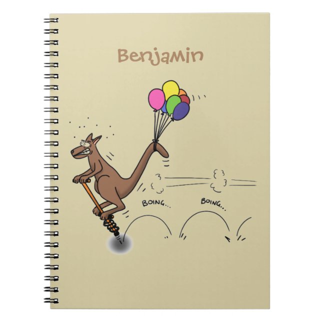 Australian humour kangaroo cartoon illustration notebook (Front)