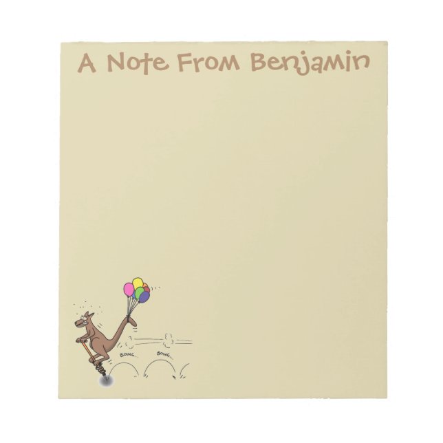 Australian humour kangaroo cartoon illustration notepad (Front)