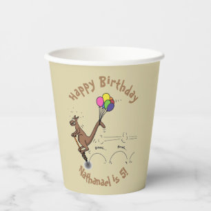 Australian humour kangaroo cartoon illustration paper cups