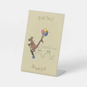 Australian humour kangaroo cartoon illustration pedestal sign