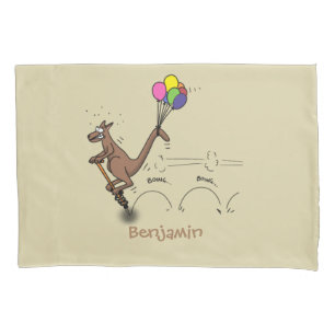 Australian humour kangaroo cartoon illustration  pillowcase