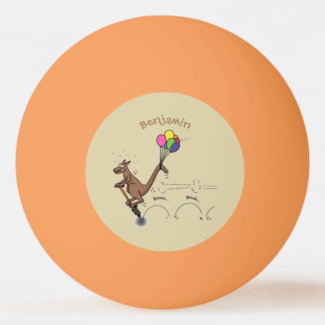 Australian humour kangaroo cartoon illustration ping pong ball (Front)