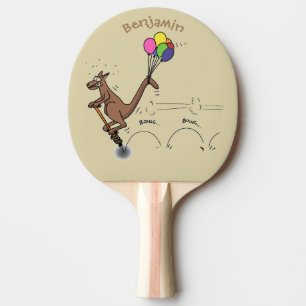 Australian humour kangaroo cartoon illustration  ping pong paddle