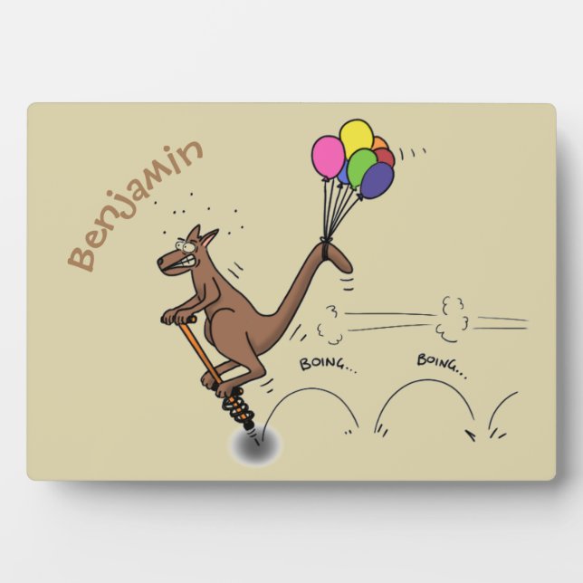 Australian humour kangaroo cartoon illustration plaque (Front)