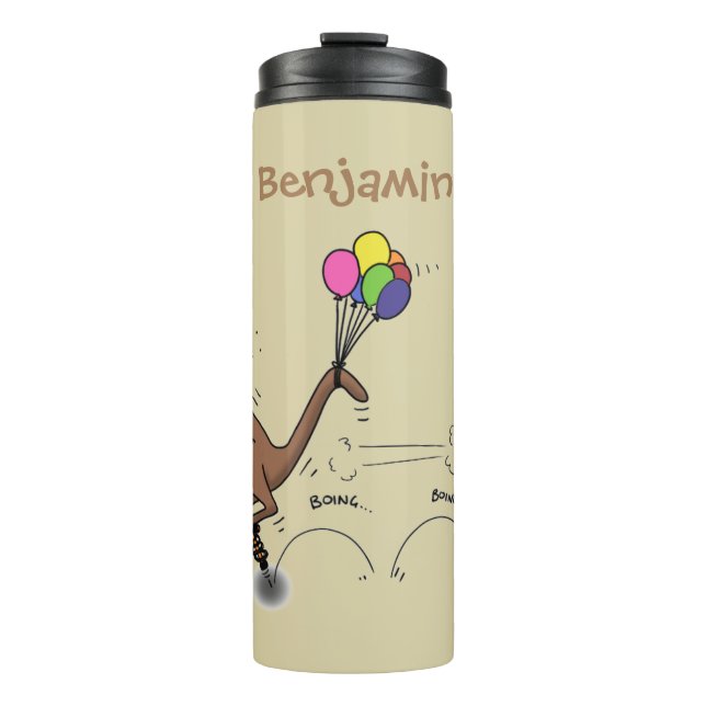 Australian humour kangaroo cartoon illustration thermal tumbler (Front)