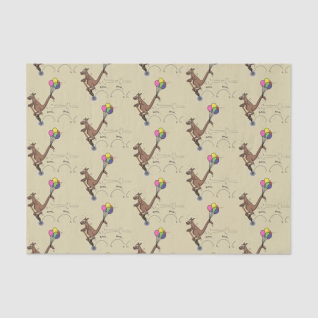 Australian humour kangaroo cartoon illustration tissue paper (Front)