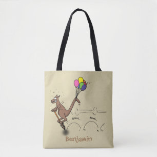 Australian humour kangaroo cartoon illustration tote bag