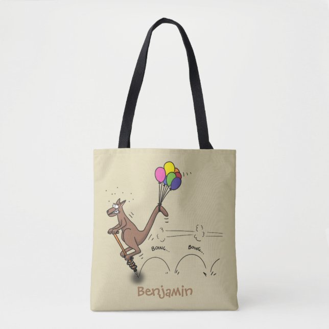 Australian humour kangaroo cartoon illustration tote bag (Front)